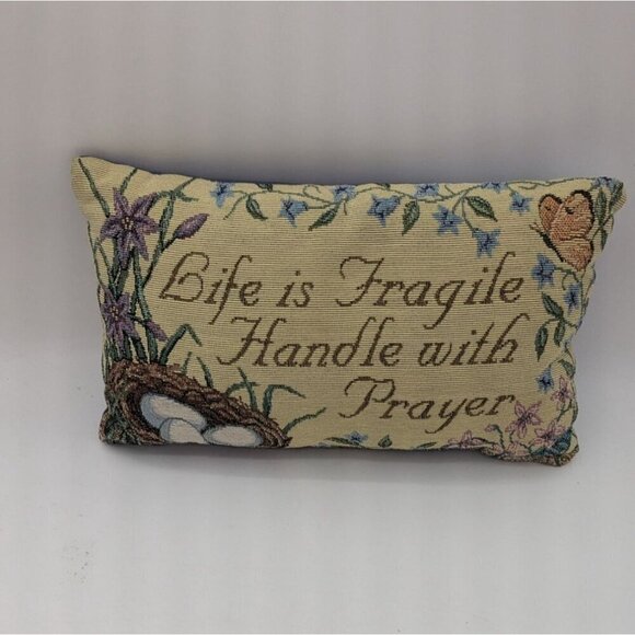 Tapestry Throw PillowLife Is Fragile Handle With Prayer Decorative  accent - Picture 4 of 7